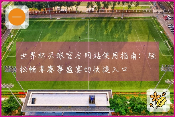 世界杯买球官方网站使用指南：轻松畅享赛事盛宴的快捷入口